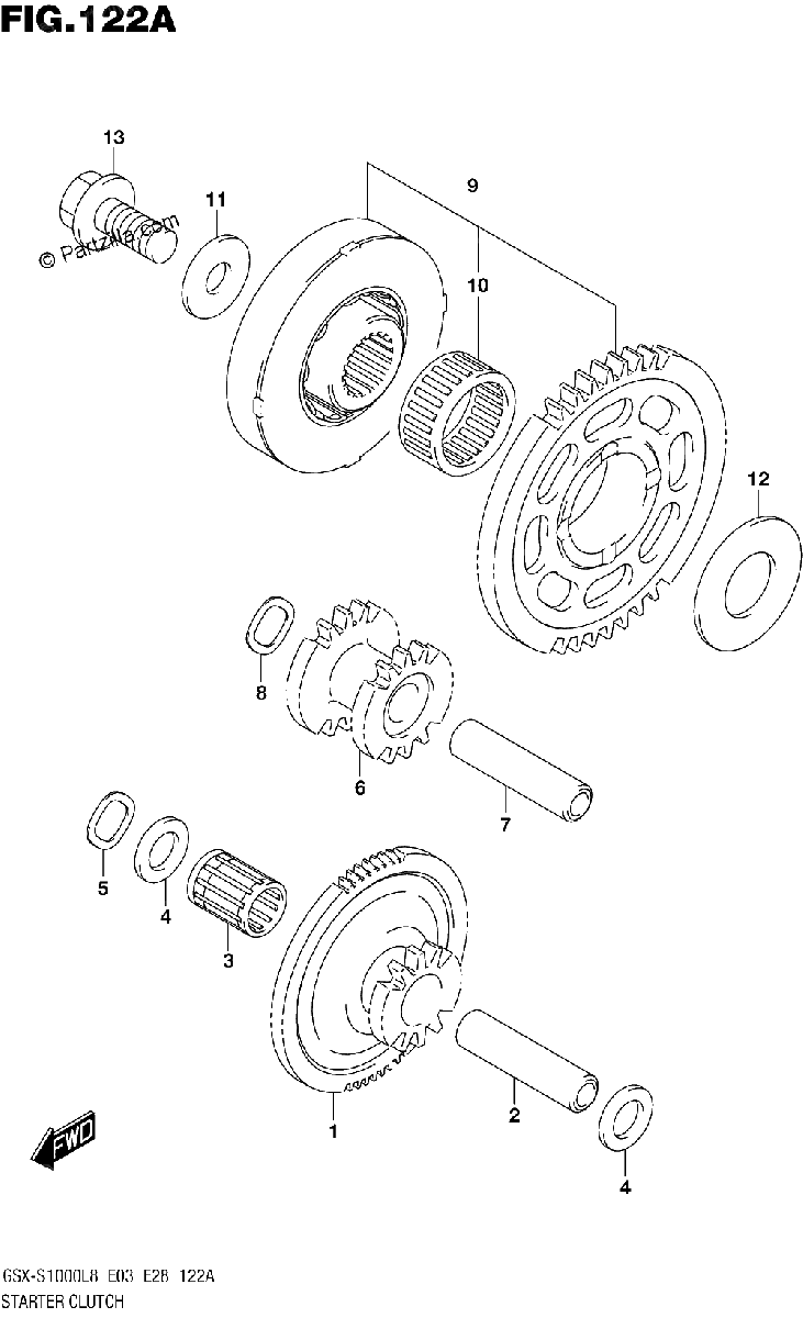 Diagrama de 122A STARTER CLUTCH