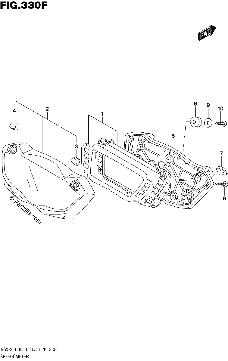 Diagrama de 330F SPEEDOMETER GSX S1000ZL8 E33