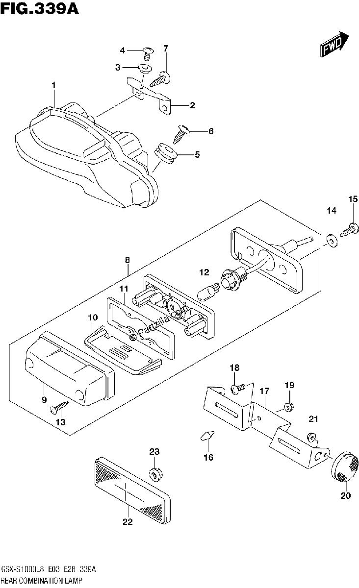 Diagrama de 339A REAR COMBINATION LAMP