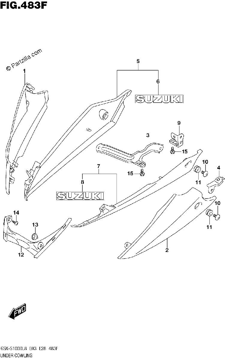 Diagrama de 483F UNDER COWLING GSX S1000ZL8 E33