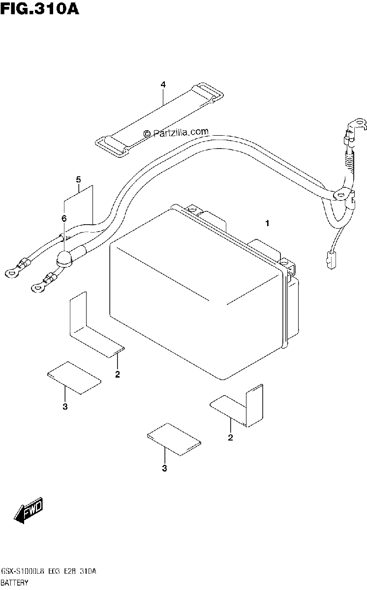 Diagrama de BATTERY GSX S1000AL8 E03