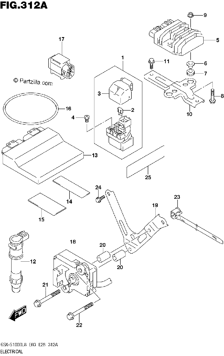 Diagrama de ELECTRICAL GSX S1000AL8 E03