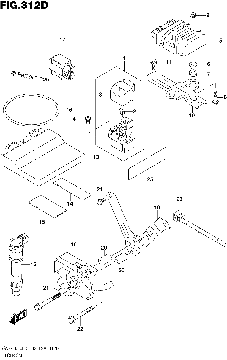 Diagrama de ELECTRICAL GSX S1000AZL8 E28
