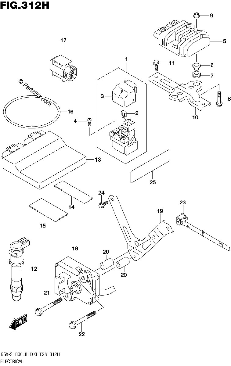 Diagrama de ELECTRICAL GSX S1000AZL8 E33
