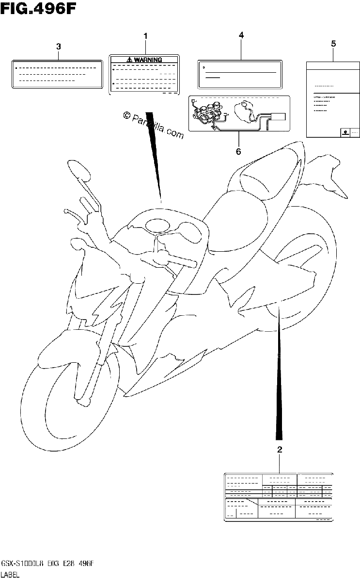 Diagrama de LABEL GSX S1000ZL8 E33