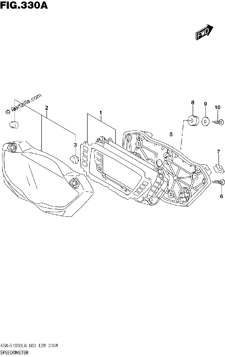 Diagrama de SPEEDOMETER GSX S1000AL8 E03