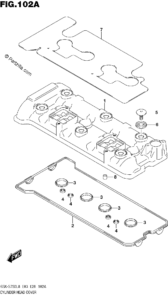 Diagrama de 102A CYLINDER HEAD COVER