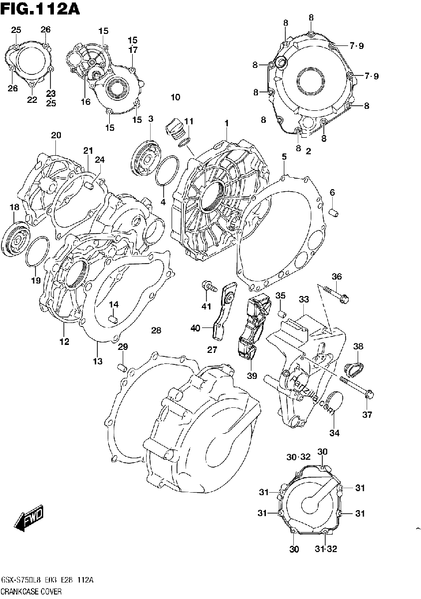 Diagrama de 112A CRANKCASE COVER