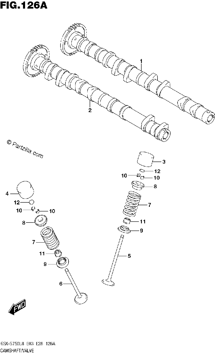Diagrama de 126A CAMSHAFT VALVE