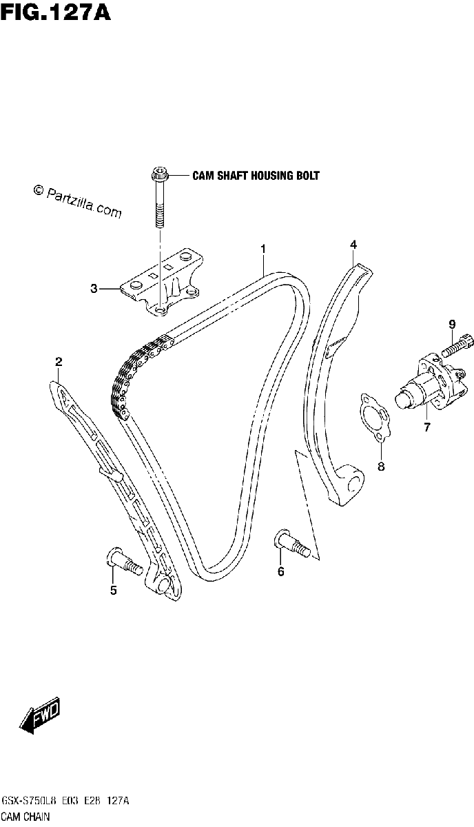 Diagrama de 127A CAM CHAIN