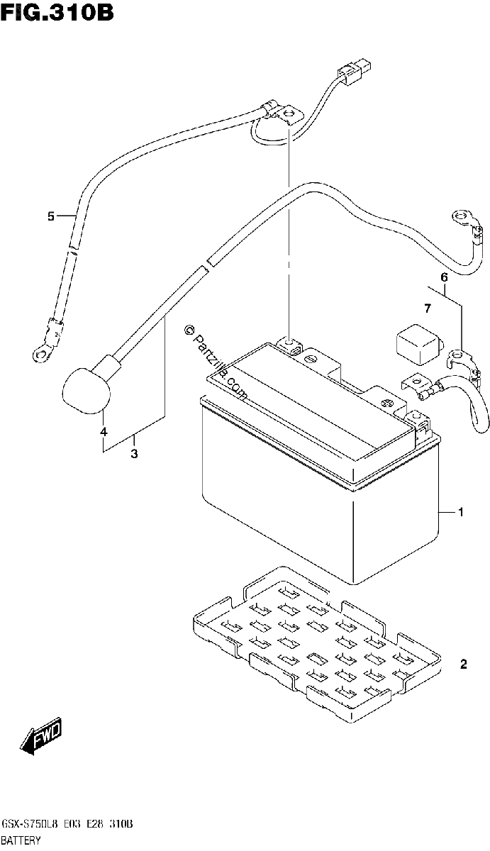 Diagrama de 310B BATTERY GSX S750L8 E33