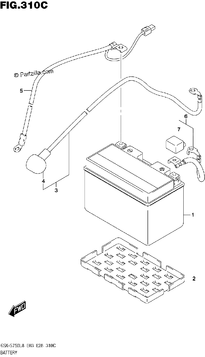 Diagrama de 310C BATTERY GSX S750ZL8 E03