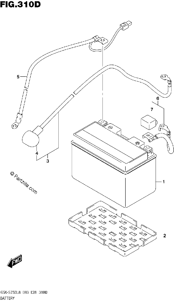 Diagrama de 310D BATTERY GSX S750ZL8 E33
