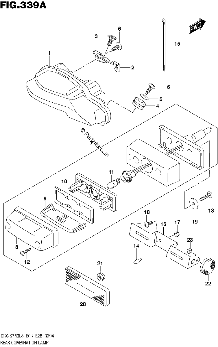 Diagrama de 339A REAR COMBINATION LAMP