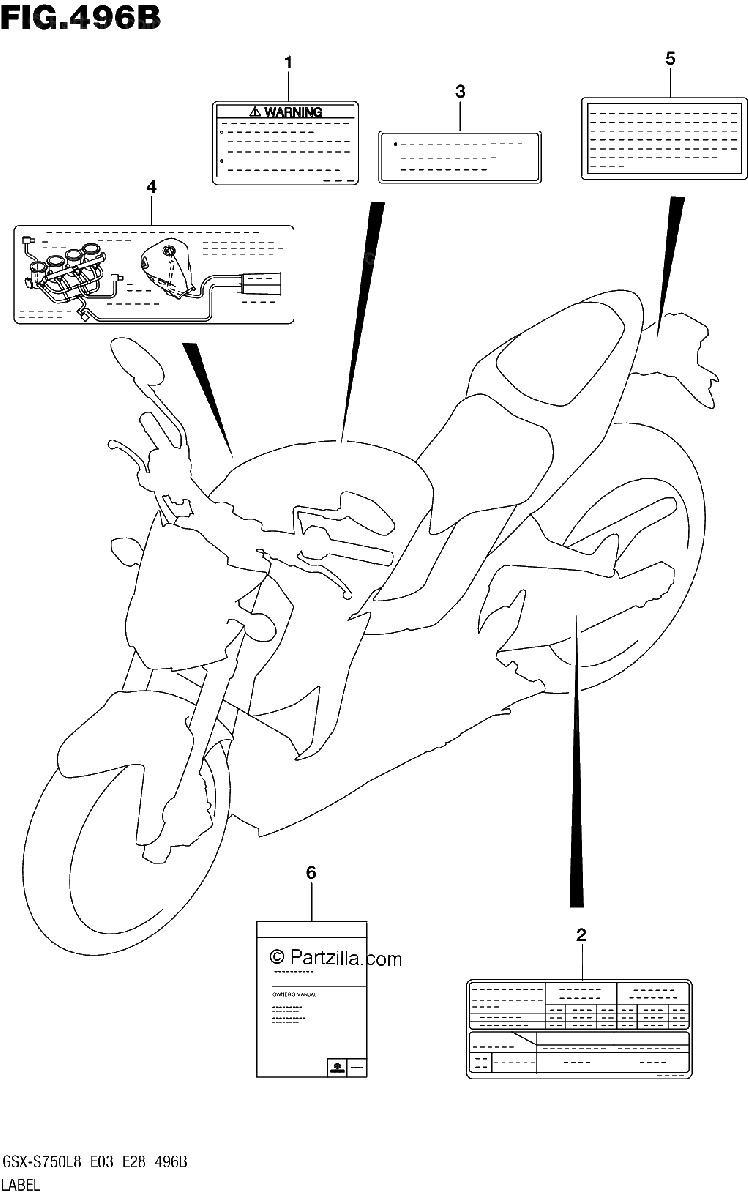 Diagrama de 496B LABEL GSX S750L8 E33