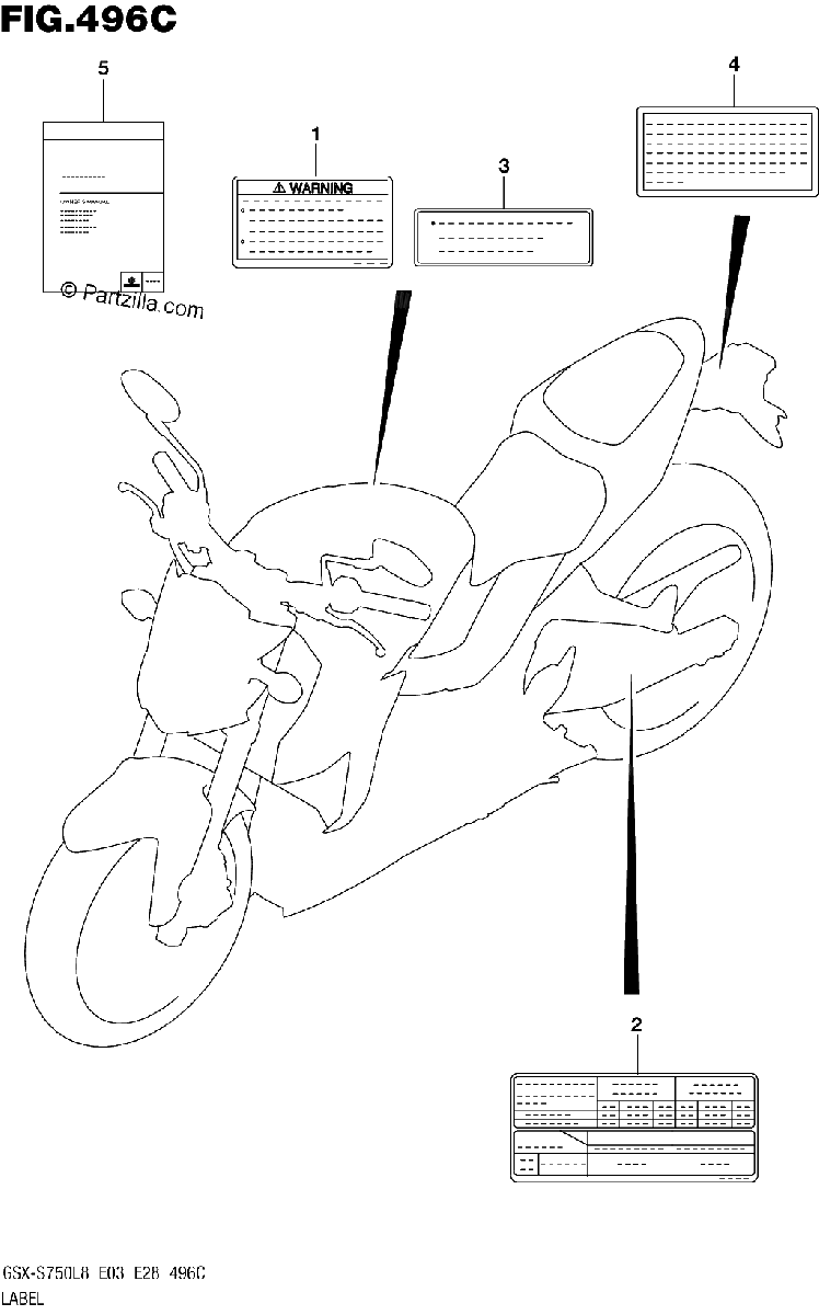 Diagrama de 496C LABEL GSX S750ZL8 E03