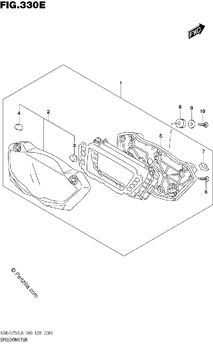 Diagrama de SPEEDOMETER GSX S750AL8 E28