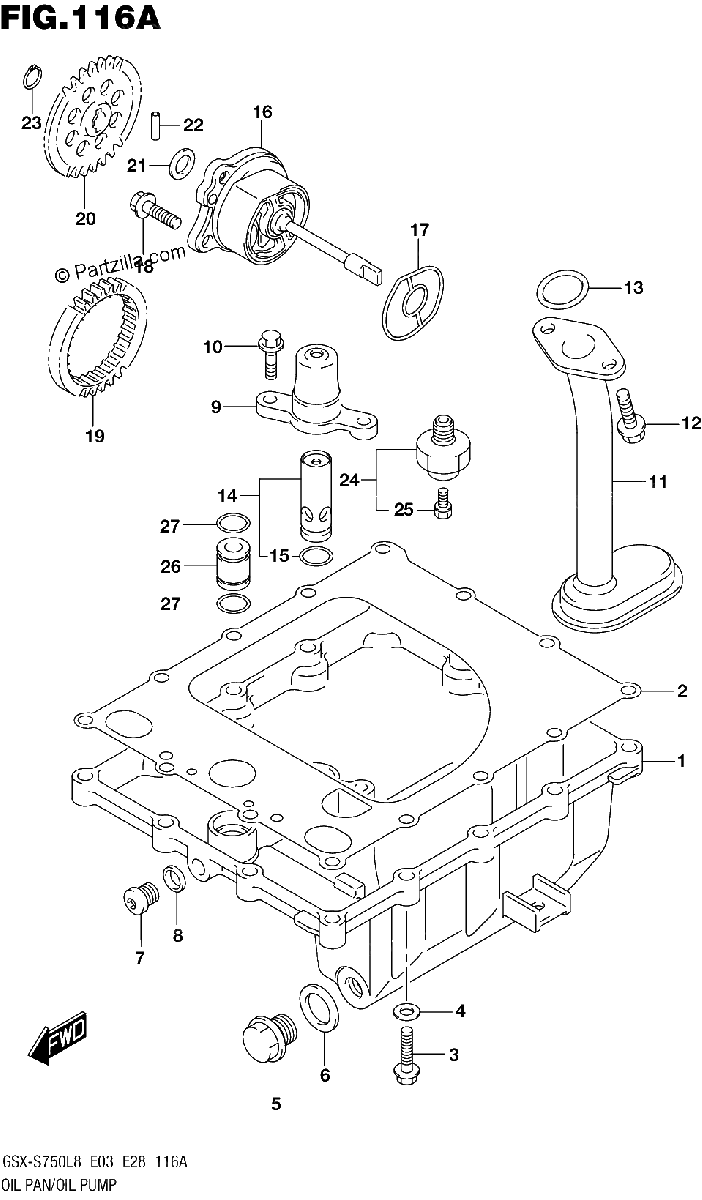 Diagrama de 116A OIL PAN OIL PUMP