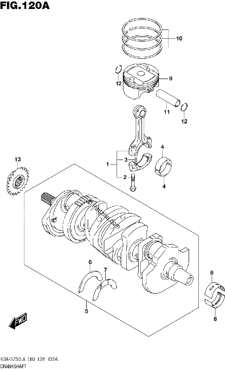 Diagrama de 120A CRANKSHAFT