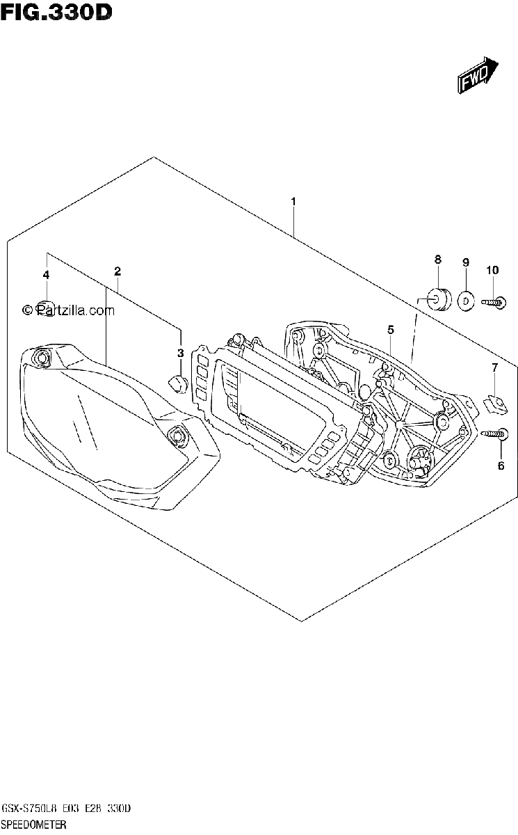 Diagrama de 330D SPEEDOMETER GSX S750ZL8 E33