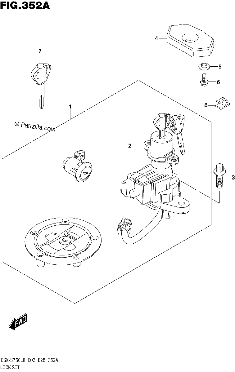 Diagrama de 352A LOCK SET
