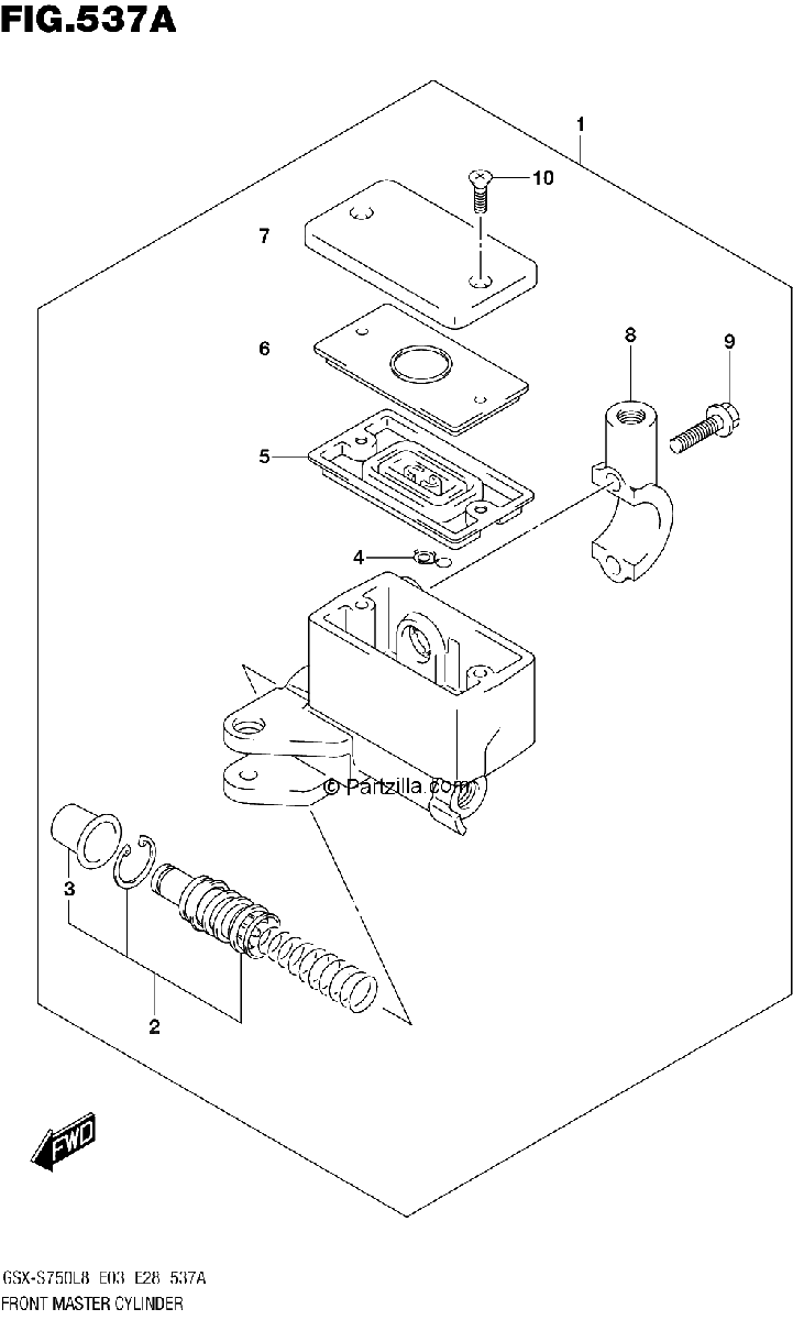 Diagrama de 537A FRONT MASTER CYLINDER