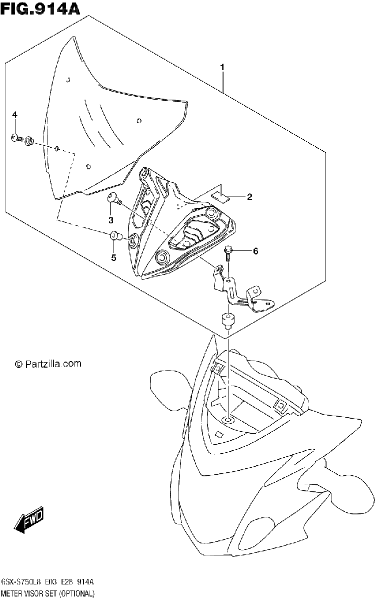 Diagrama de 914A METER VISOR SET OPTIONAL