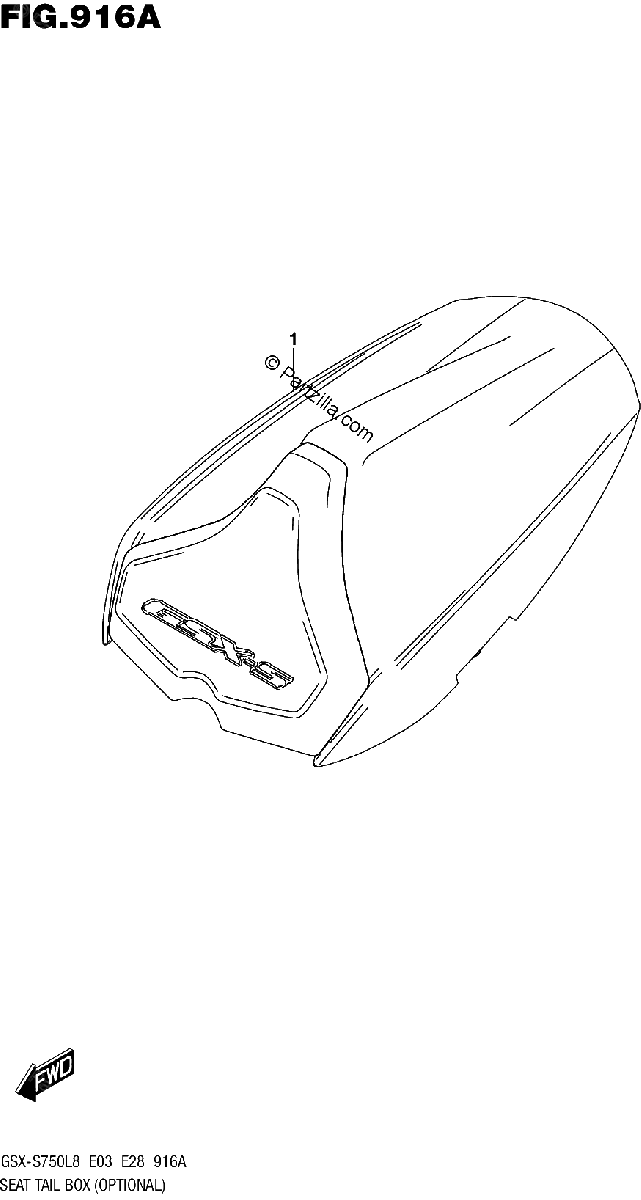 Diagrama de 916A SEAT TAIL BOX OPTIONAL