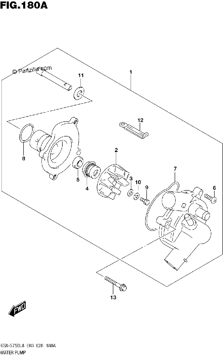 Diagrama de 180A WATER PUMP