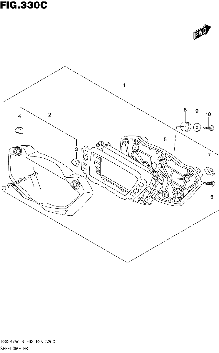 Diagrama de 330C SPEEDOMETER GSX S750ZL8 E03