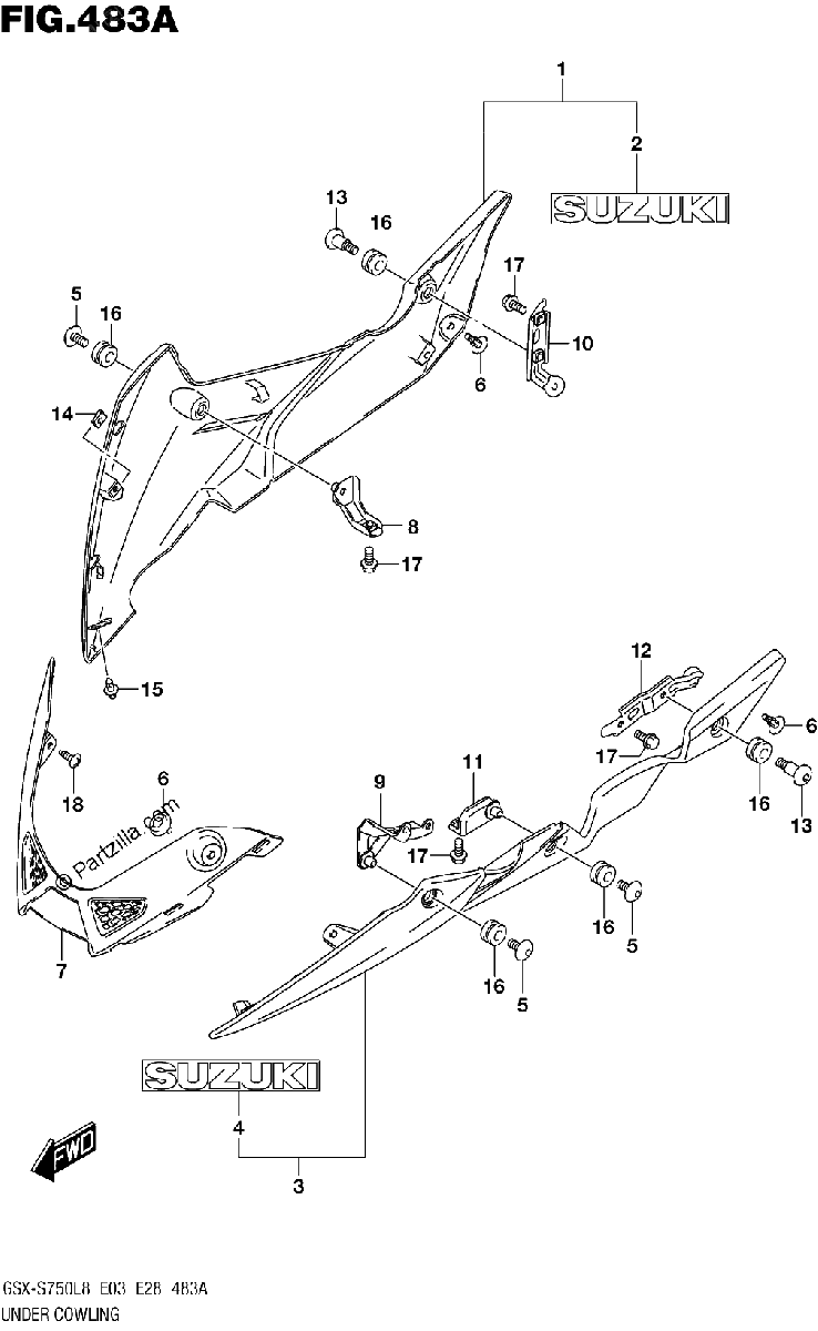 Diagrama de 483A UNDER COWLING