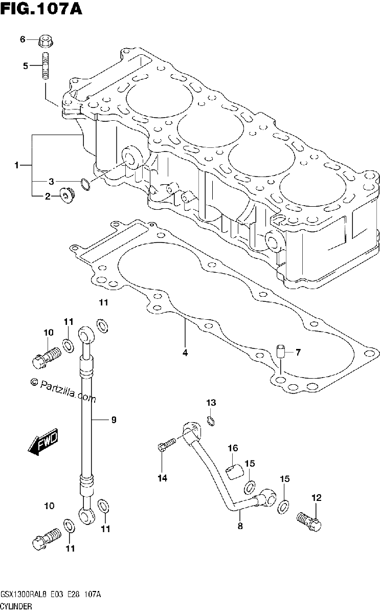 Diagrama de 107A CYLINDER