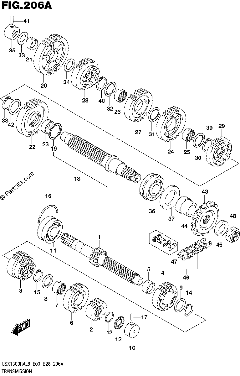 Diagrama de 206A TRANSMISSION