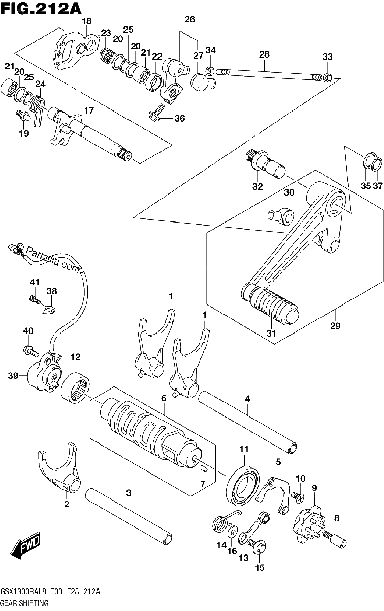 Diagrama de 212A GEAR SHIFTING