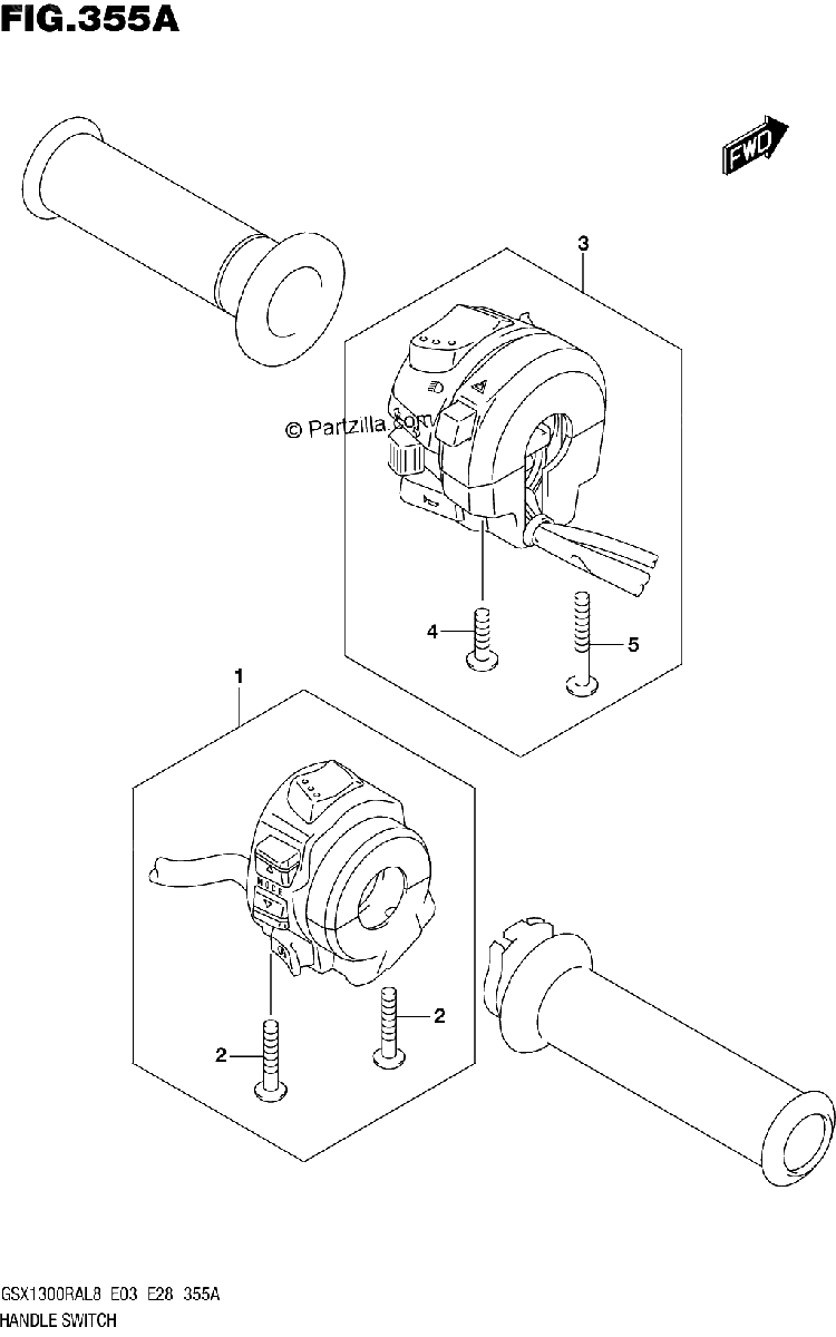 Diagrama de 355A HANDLE SWITCH