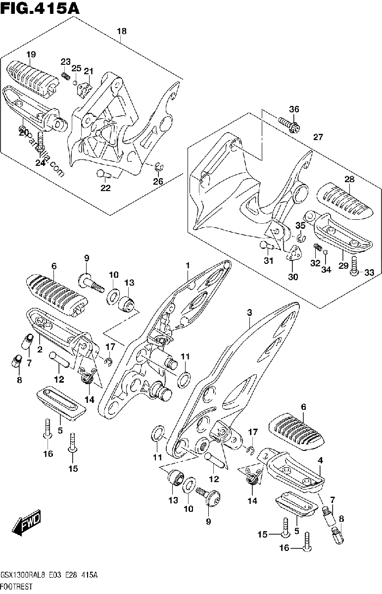 Diagrama de 415A FOOTREST