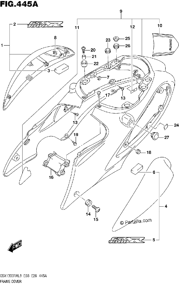 Diagrama de 445A FRAME COVER