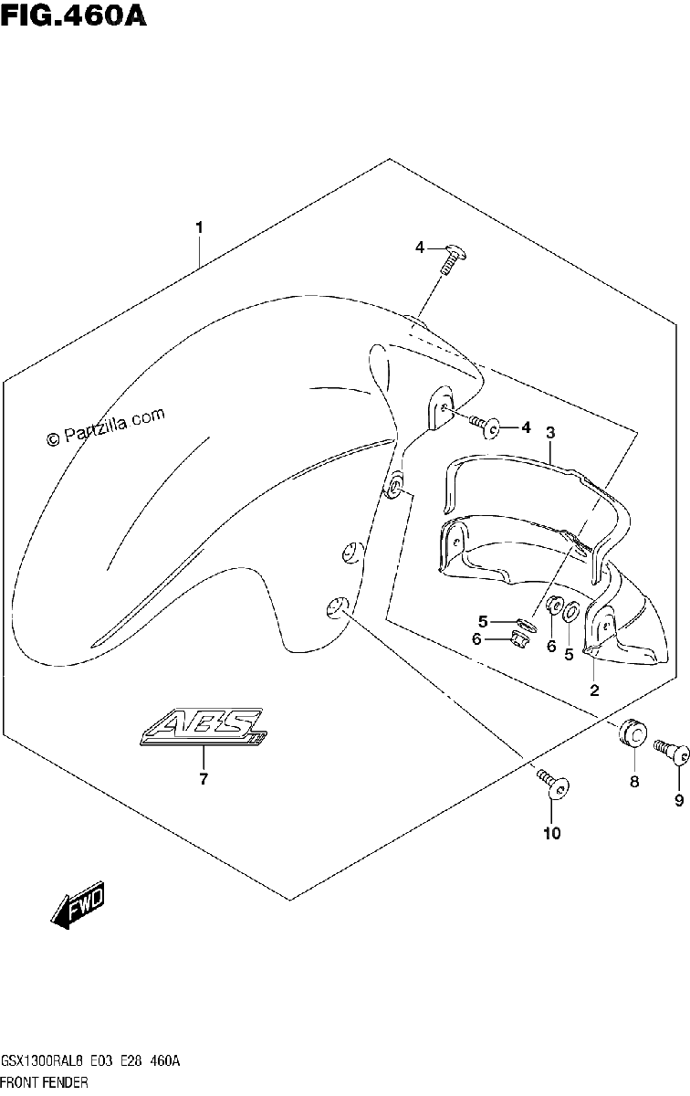 Diagrama de 460A FRONT FENDER