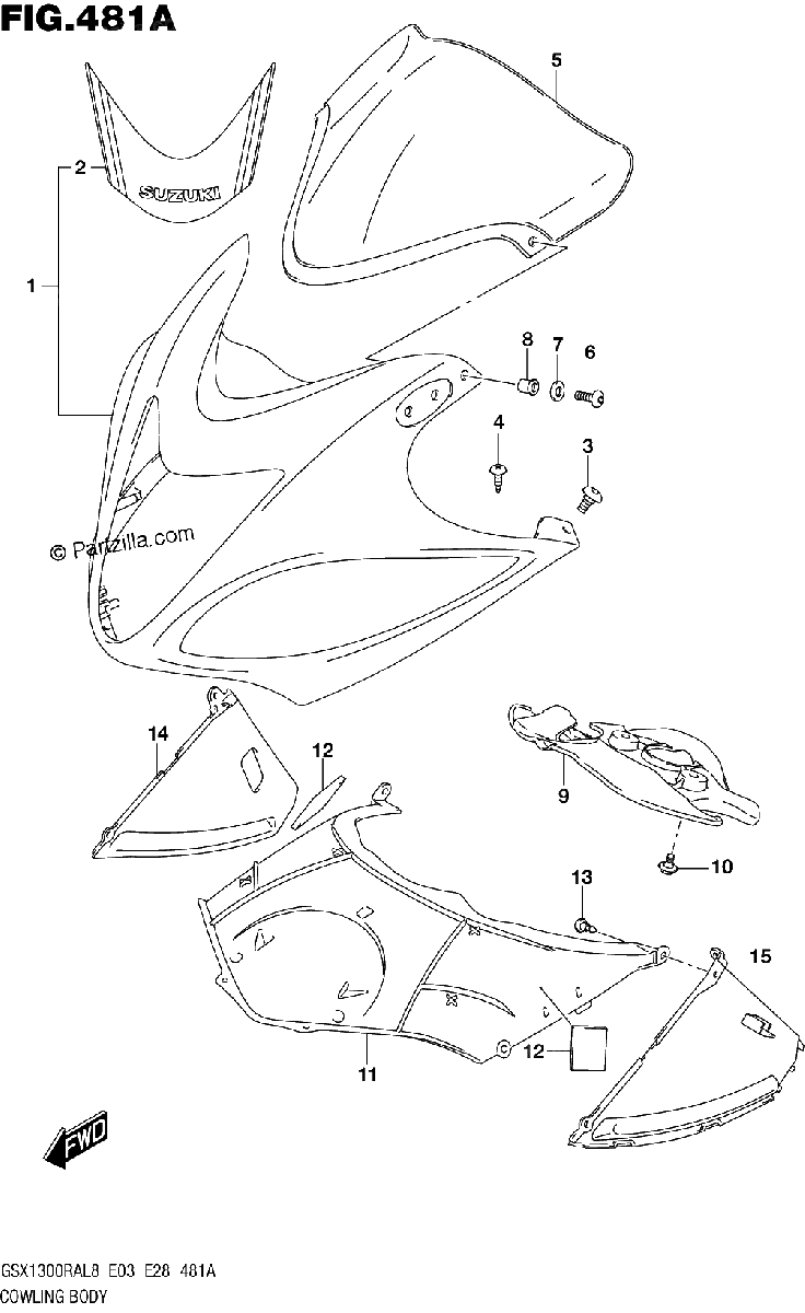 Diagrama de 481A COWLING BODY