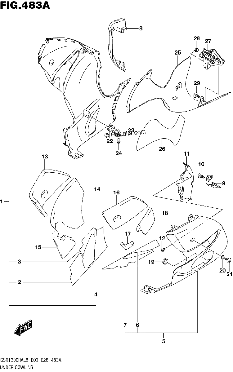 Diagrama de 483A UNDER COWLING