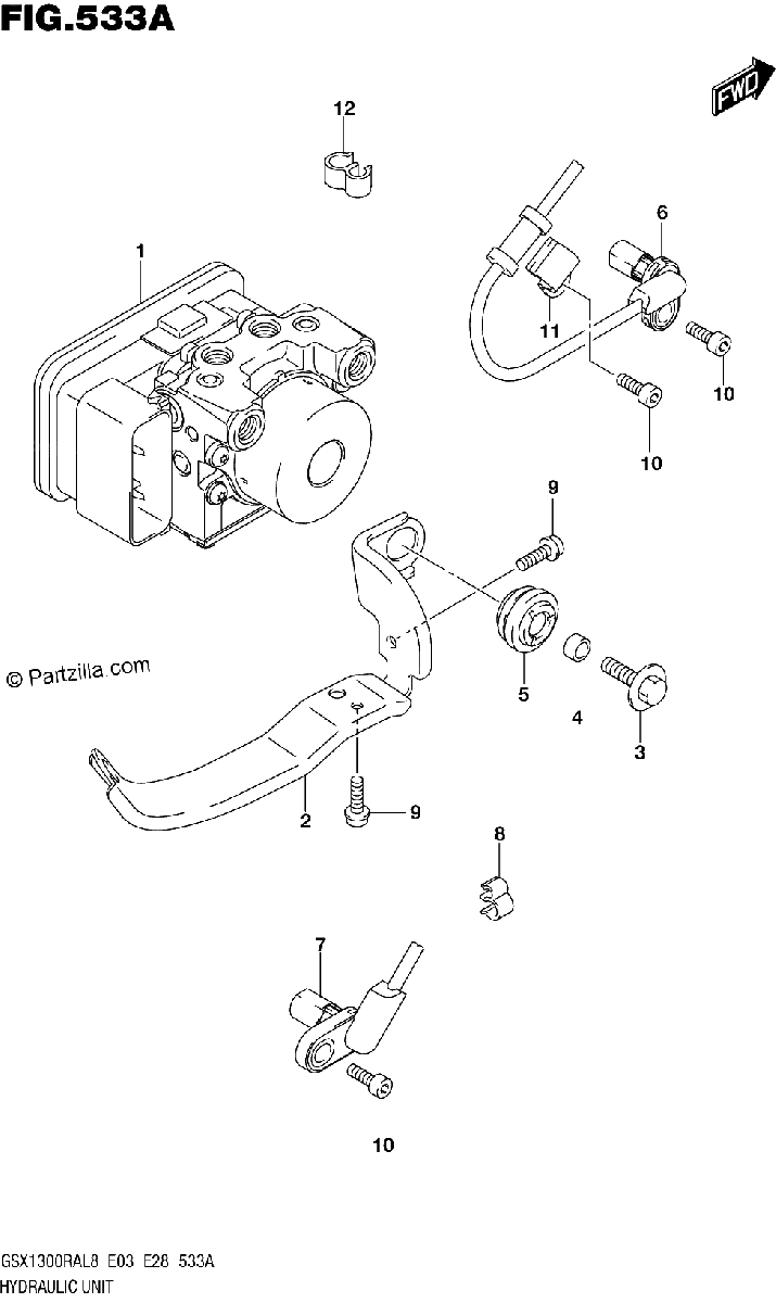 Diagrama de 533A HYDRAULIC UNIT