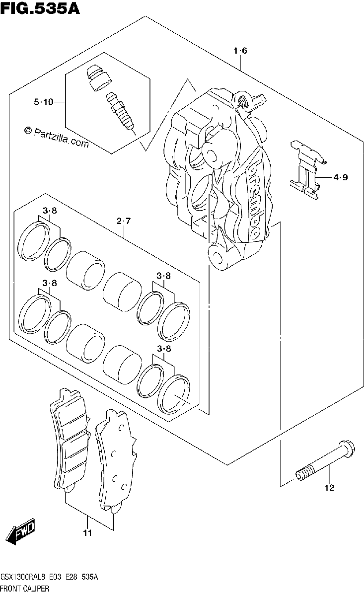 Diagrama de 535A FRONT CALIPER