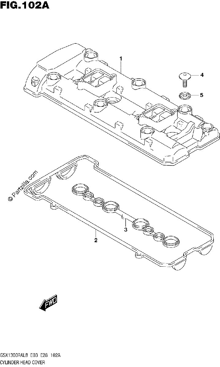 Diagrama de 102A CYLINDER HEAD COVER