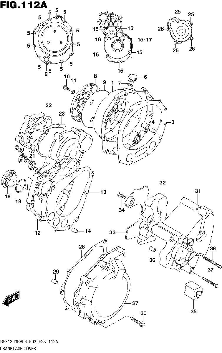 Diagrama de 112A CRANKCASE COVER