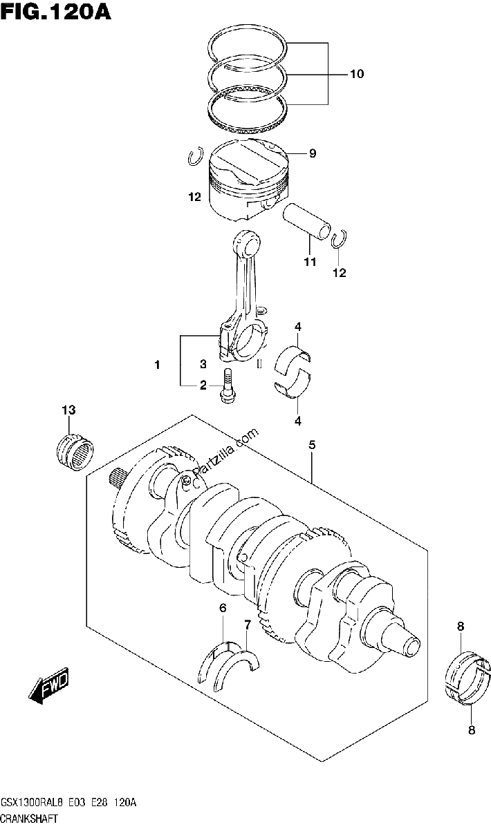 Diagrama de 120A CRANKSHAFT