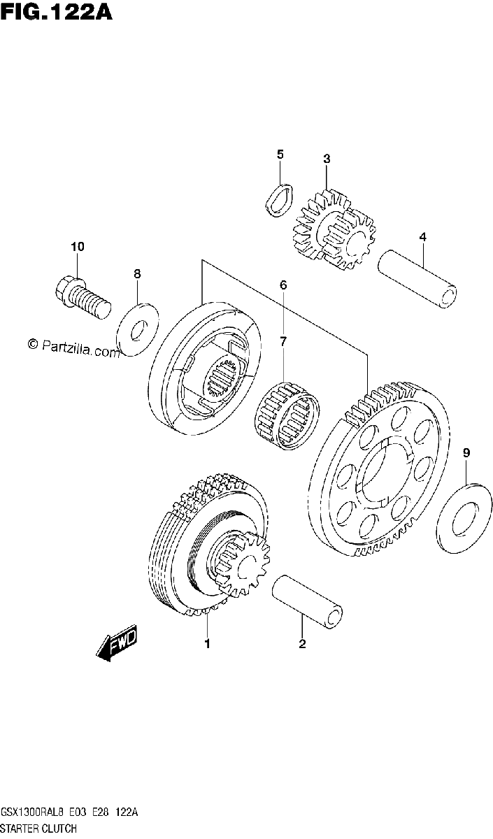 Diagrama de 122A STARTER CLUTCH