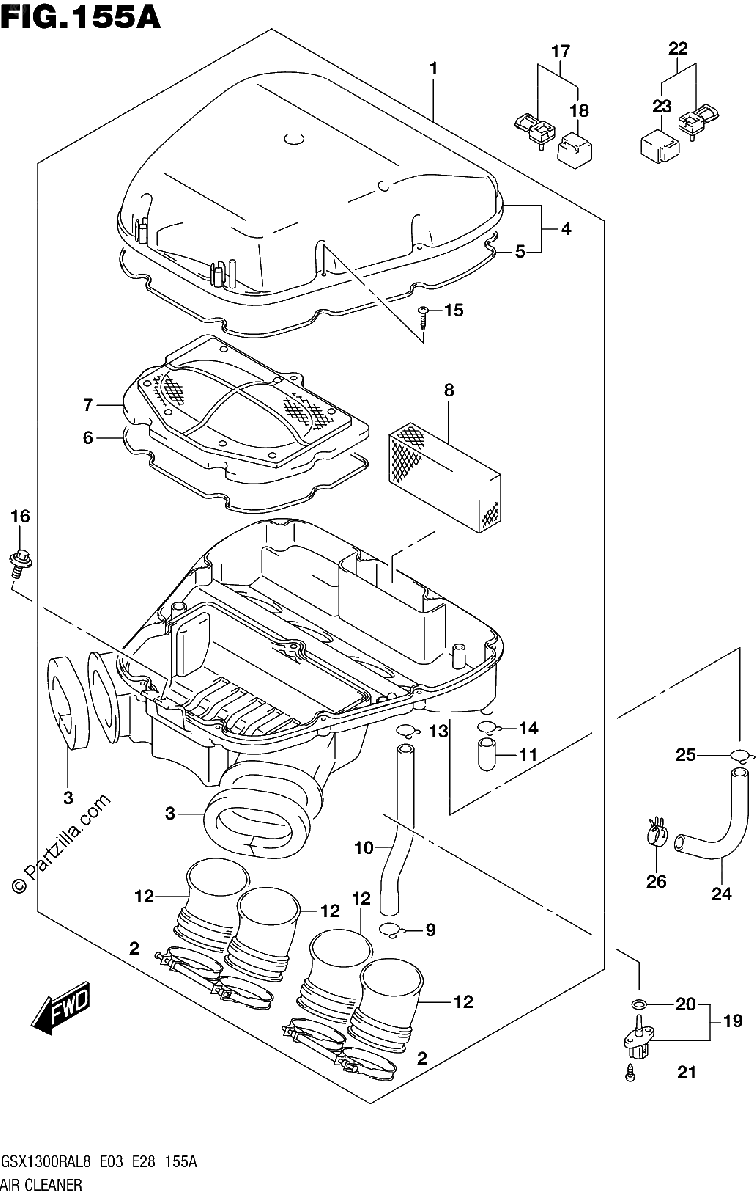 Diagrama de 155A AIR CLEANER