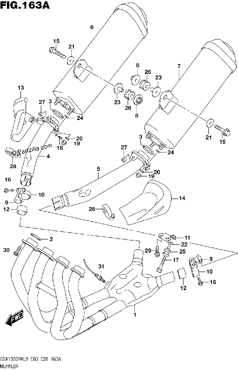 Diagrama de 163A MUFFLER