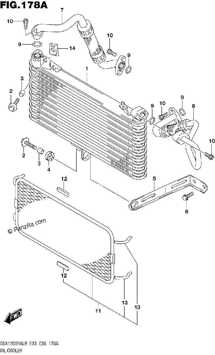 Diagrama de 178A OIL COOLER