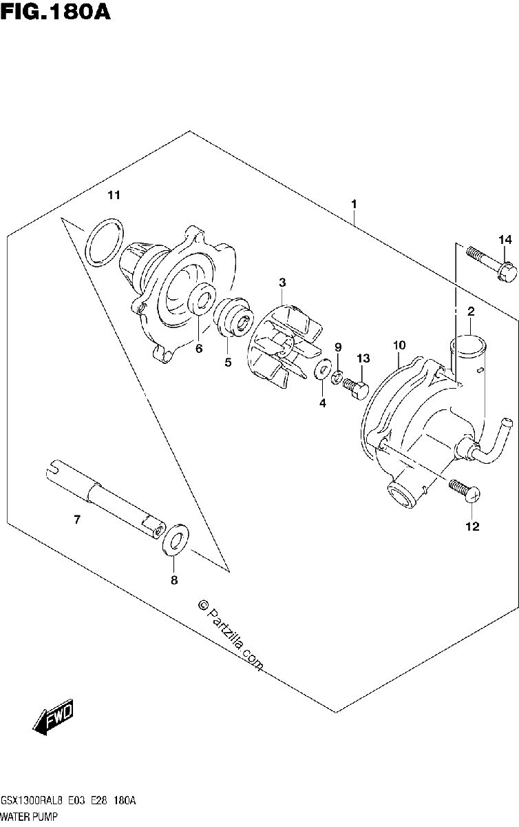 Diagrama de 180A WATER PUMP